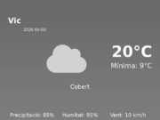 El temps avui 3 de Maig de 2026 a Vic segons l’AEMET