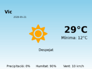 AEMET: El temps per a Vic – 21 de Maig de 2026