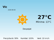 El temps a Vic avui, 3 de Juny de 2026