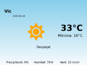 AEMET: El temps per a Vic – 18 de Juny de 2026