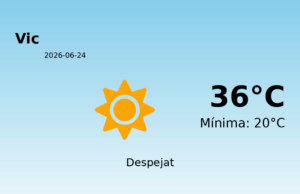 El temps a Vic avui, 24 de Juny de 2026
