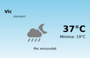 El temps a Vic avui, 7 de Setembre de 2026